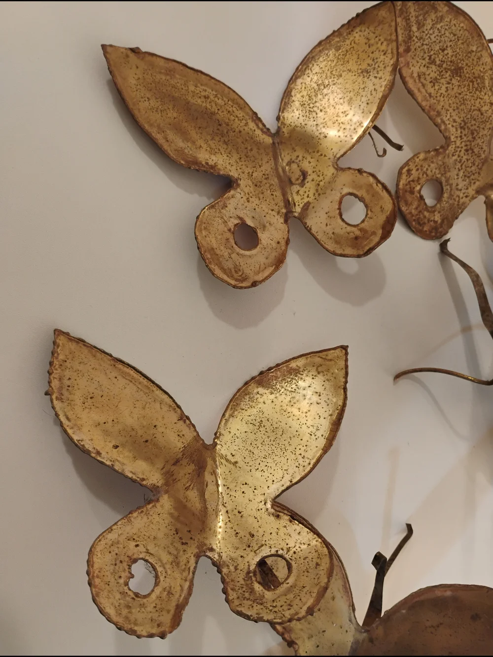 Gold Butterfly Metal Decor Cottagecore Mid Century